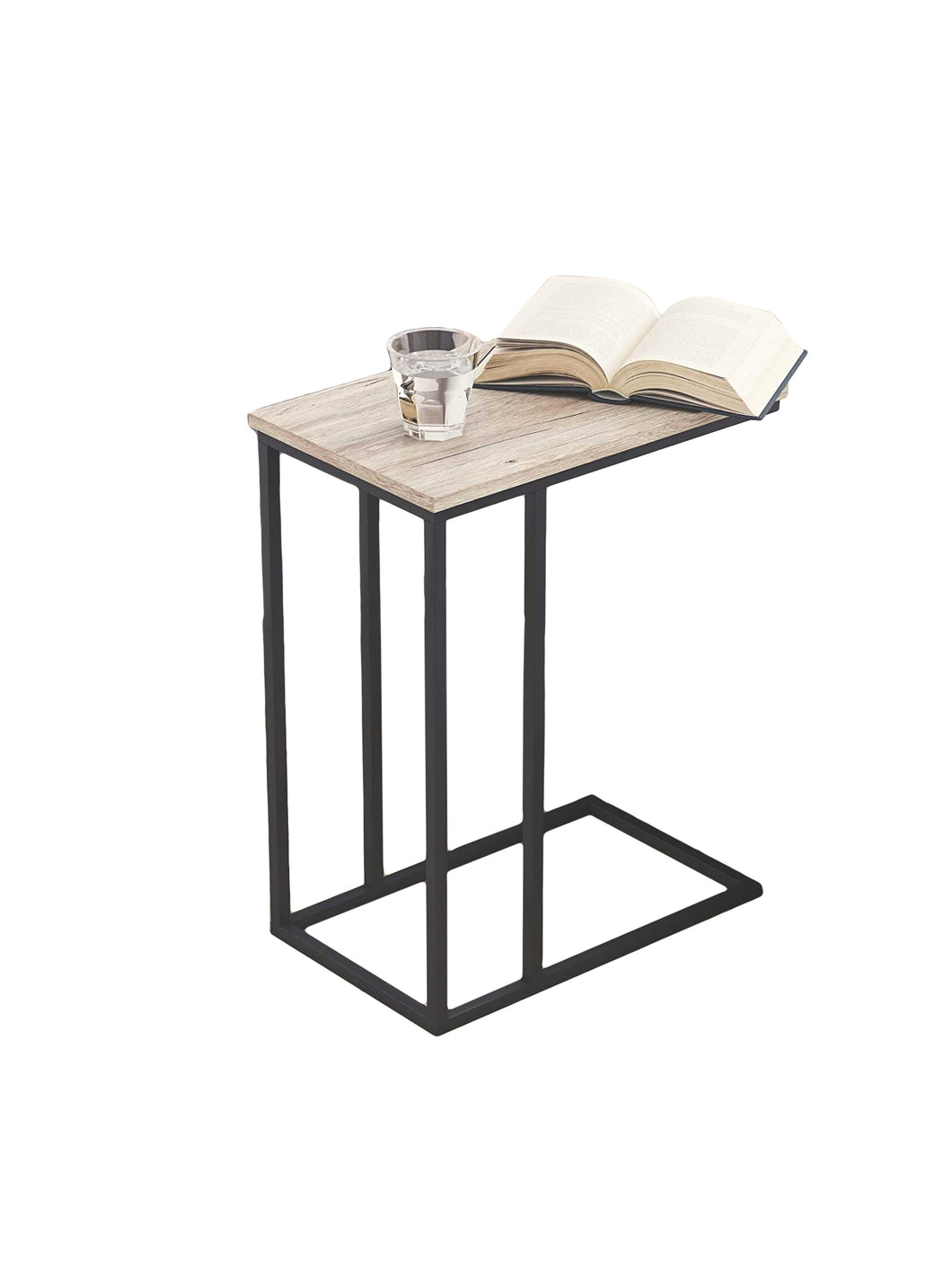 C-Shaped Snack Side Table For Living Room, Bedroom, And Entryway