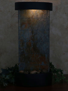 Indoor Tabletop or Wall Water Fountain Feature - Natural Slate - 25"