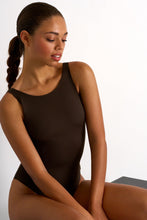 Load image into Gallery viewer, High-Neck One-Piece With Open Back - Chocolate