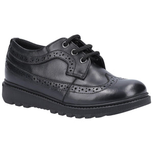 Hush Puppies Girls Felicity Leather School Shoes (Black)