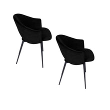 Load image into Gallery viewer, Puff Paste Harmony Black Upholstery Dining Chair With Conic Legs - Set Of 2