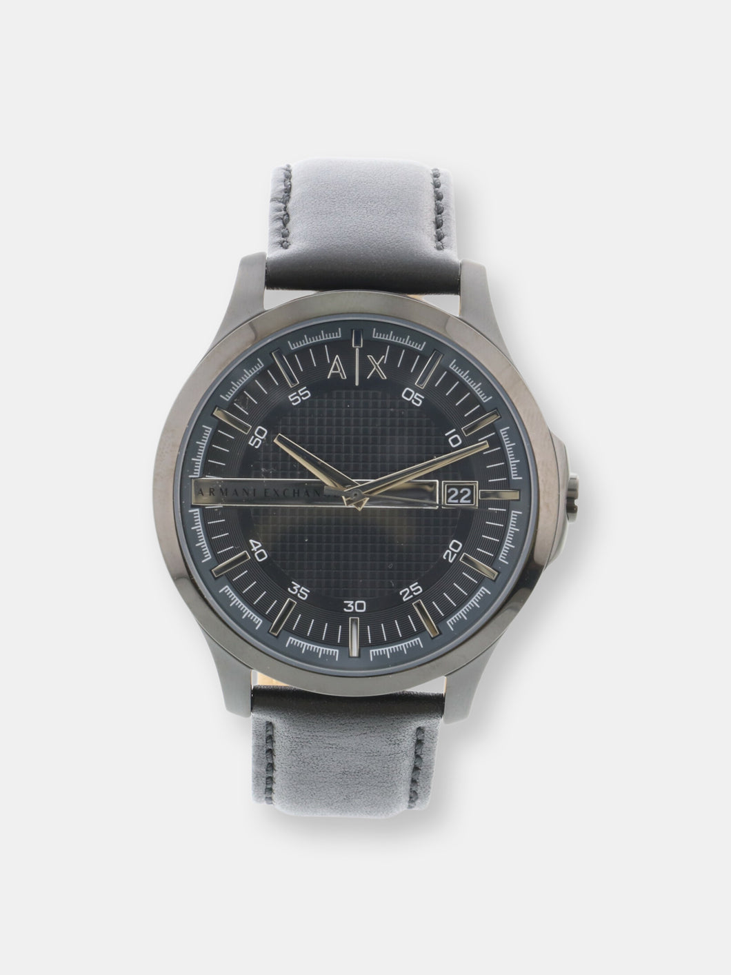 Armani Exchange Men's 3 Hand Date Leather AX2411 Black Japanese Quartz Fashion Watch