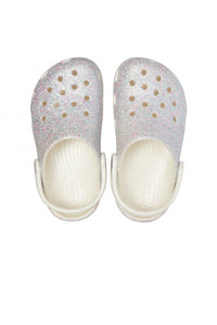 Crocs Childrens/Kids Classic Glitter Slip On Clog (Oyster/Glitter)