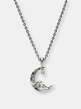 Load image into Gallery viewer, 925 Sterling Silver Diamond Moon Wave Necklace