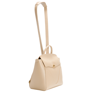 Wavia Bag Champagne | Beige leather backpack