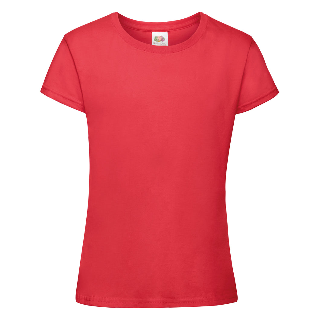 Fruit Of The Loom Big Girls Sofspun Short Sleeve T-Shirt (Pack of 2) (Red)