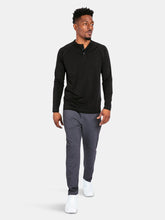Load image into Gallery viewer, Go-To Long Sleeve Henley | Men&#39;s Black
