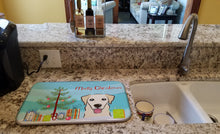Load image into Gallery viewer, 14 in x 21 in Christmas Tree and Golden Retriever Dish Drying Mat