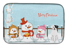 Load image into Gallery viewer, 14 in x 21 in Merry Christmas Carolers White Boxer Cooper Dish Drying Mat