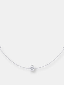 Lucky Star Layered Diamond Necklace In Sterling Silver