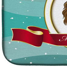 Load image into Gallery viewer, 14 in x 21 in Cavalier Spaniel Merry Christmas Dish Drying Mat
