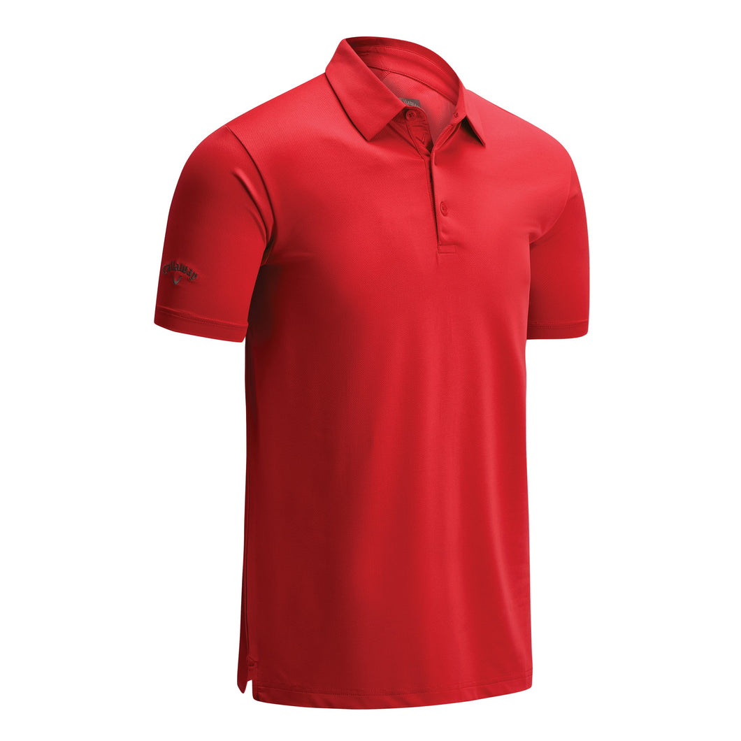 Callaway Mens Swing Tech Solid Color Polo Shirt (Tango Red)