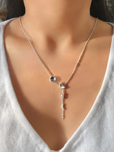 Load image into Gallery viewer, Moon Stages Diamond Y Necklace in Sterling Silver