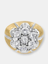 Load image into Gallery viewer, Men&#39;s 14K Yellow and White Gold 3.00 Cttw Diamond Cluster Dome Ring with Matte Finish