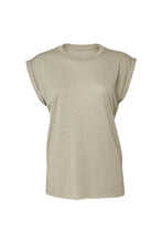Load image into Gallery viewer, Bella + Canvas Womens/Ladies Flowy Rolled Cuff Muscle T-Shirt (Heather Stone)