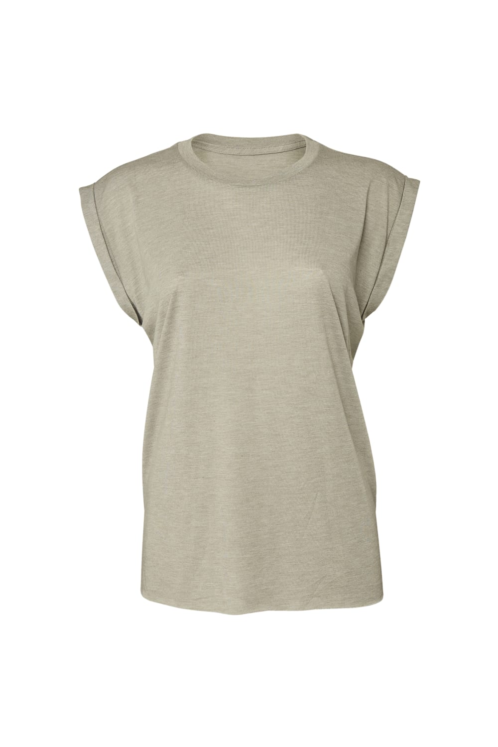 Bella + Canvas Womens/Ladies Flowy Rolled Cuff Muscle T-Shirt (Heather Stone)