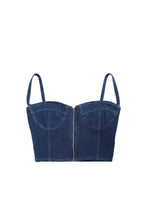 Load image into Gallery viewer, Sustainable Denim Bra Crop Top