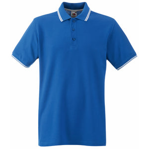 Fruit Of The Loom Mens Tipped Short Sleeve Polo Shirt (Royal Blue/White)