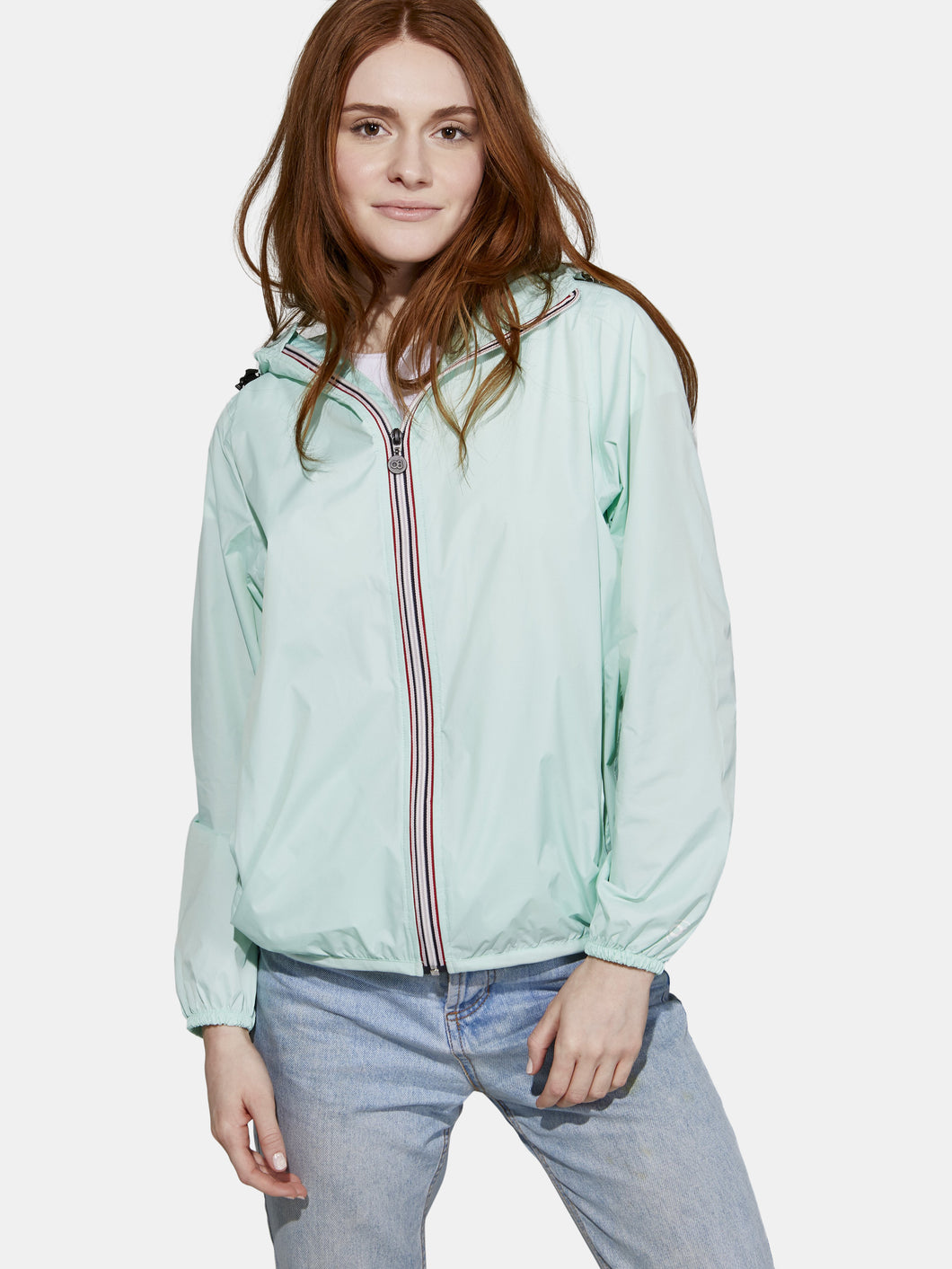 Sloane - Mint Full Zip Packable Rain Jacket