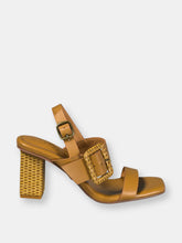 Load image into Gallery viewer, Swift Big Buckle Tan Leather Slingback Sandal