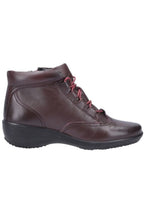 Load image into Gallery viewer, Womens/Ladies Merle Lace Up Leather Ankle Boot - Burgundy