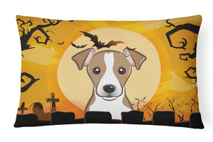 12 in x 16 in  Outdoor Throw Pillow Halloween Jack Russell Terrier Canvas Fabric Decorative Pillow