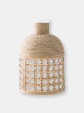 Load image into Gallery viewer, Jute Rope + Cane Wicker Vase