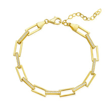 Load image into Gallery viewer, Pave Rectangle Link Bracelet