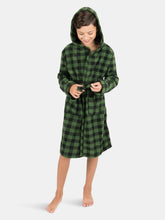 Load image into Gallery viewer, Fleece Plaid Hooded Robes