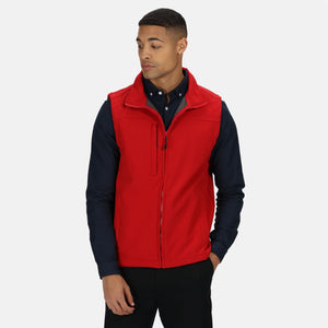 Regatta Mens Flux Softshell Vest Jacket (Classic Red/ Seal Gray)