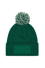 Load image into Gallery viewer, Unisex Adults Snowstar Printers Beanie - Bottle Green/Off White