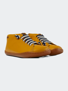 Unisex Yellow Leather Peu Boots