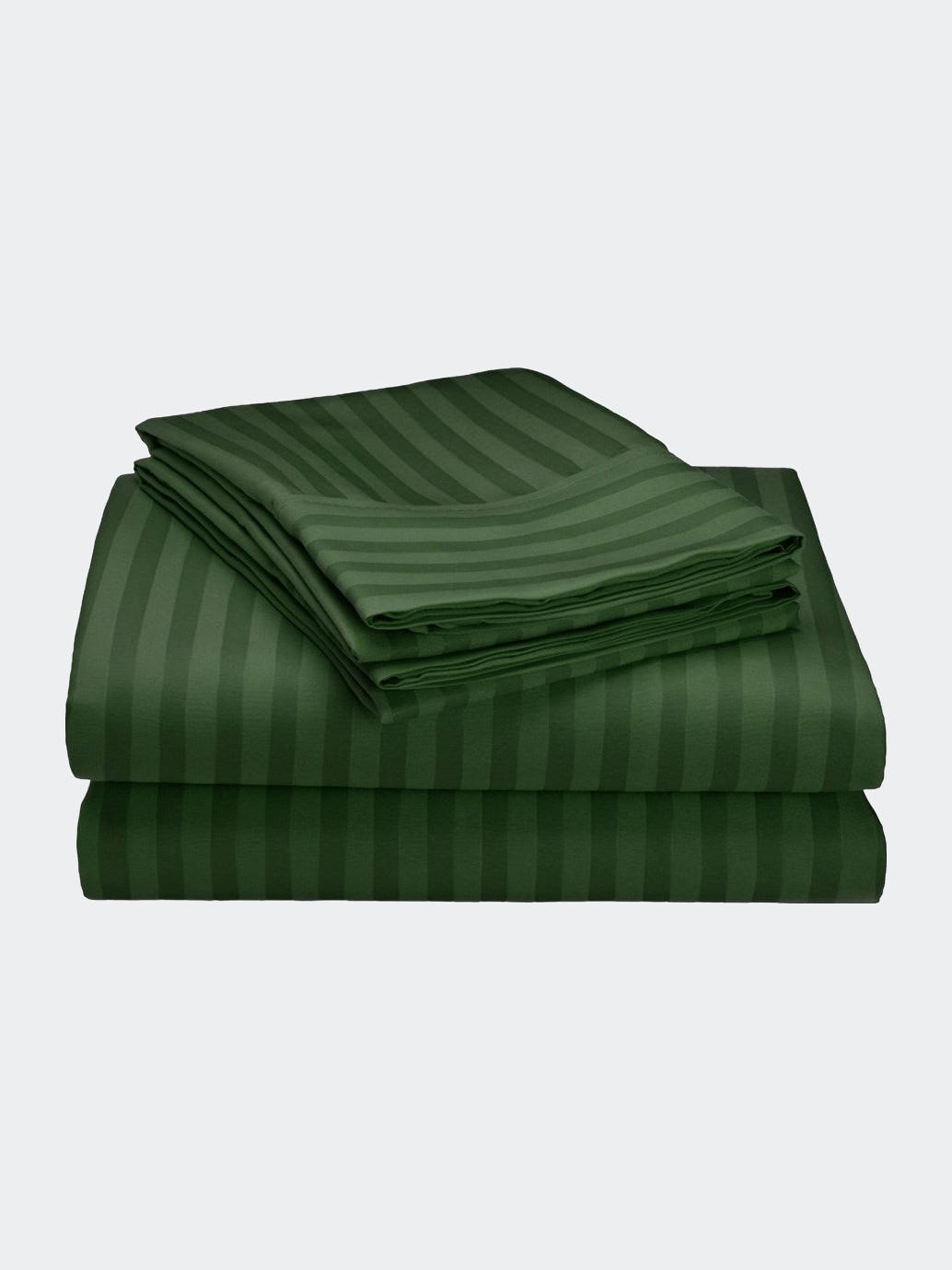 1800 Series Embossed Stripe Sheet Set - King - Dark Green