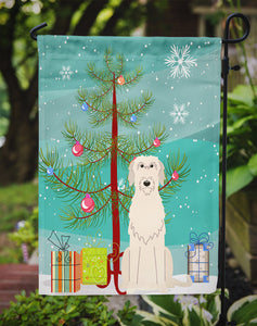 Merry Christmas Tree Irish Wolfhound Garden Flag 2-Sided 2-Ply