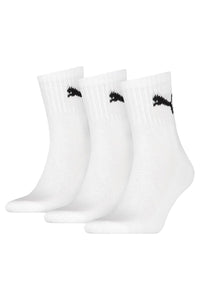 Puma Unisex Adult Lightweight Crew Socks (Pack of 3) (White)