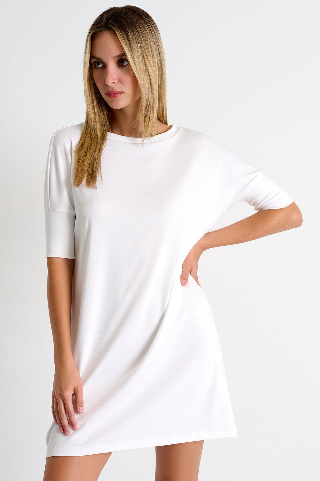 Short Sleeve Dress - White