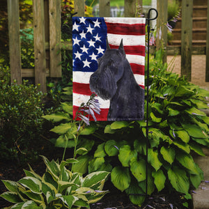 USA American Flag With Schnauzer Garden Flag 2-Sided 2-Ply
