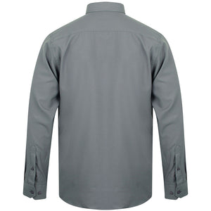 Henbury Mens Wicking Long Sleeve Work Shirt (Slate Grey)