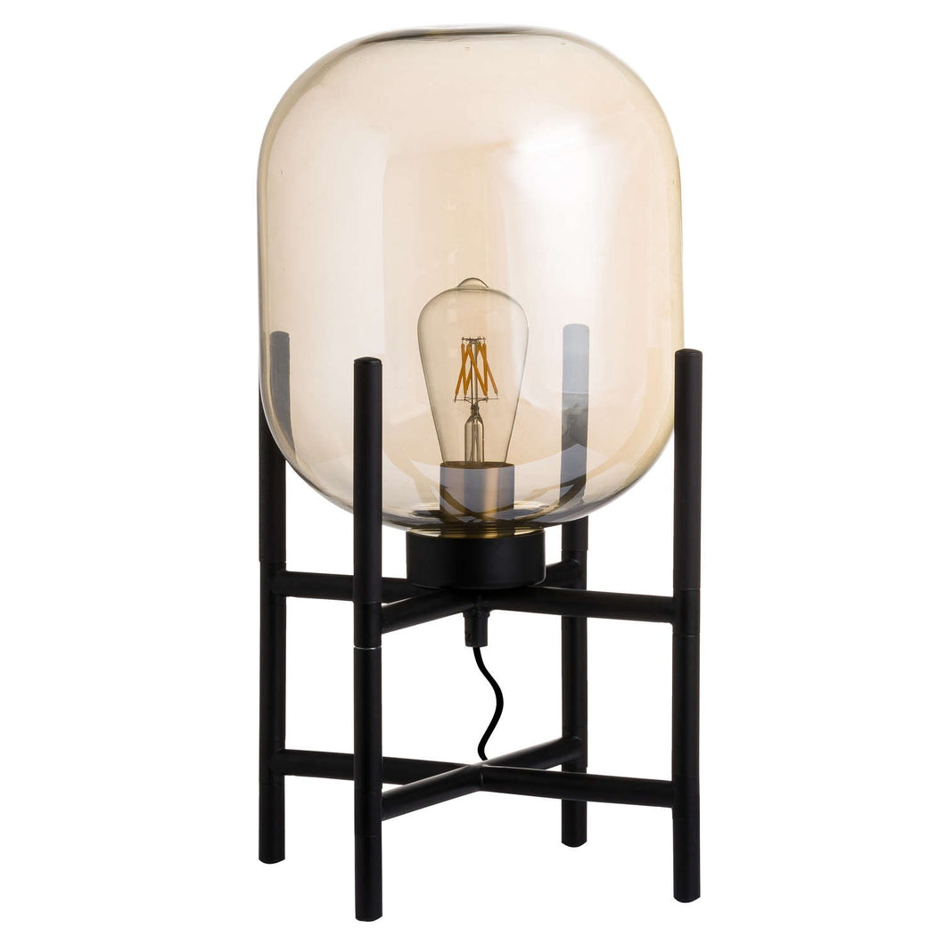 Hill Interiors Vintage Industrial Glass Glow Lamp (UK Plug) (Black) (One Size)