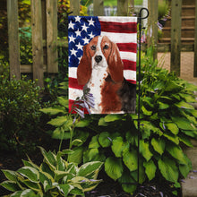Load image into Gallery viewer, 11 x 15 1/2 in. Polyester Patriotic USA Basset Hound Garden Flag 2-Sided 2-Ply
