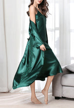 Load image into Gallery viewer, V Neck Slip Dress And Robe Set