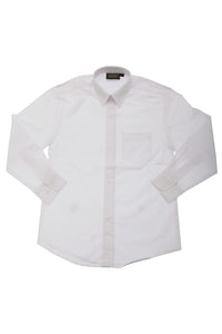 Boys/Childrens Long Sleeved School Shirt - White