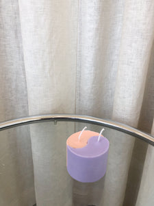 Yin Yang Candle - Lilac/Peach