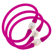 Load image into Gallery viewer, Bali Freshwater Pearl Silicone Bracelet Set of 3