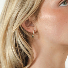 Load image into Gallery viewer, Carrie Gold Drop Baguette Huggie Earrings