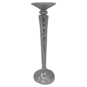 Hill Interiors Hammered Candle Holder (Silver) (45cm x 12cm x 12cm)