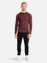 Load image into Gallery viewer, Go-To Long Sleeve Henley | Men&#39;s Heather Burgundy