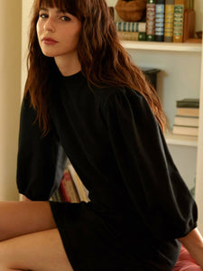Isabelle Puff Sleeve Dress - Black Beauty