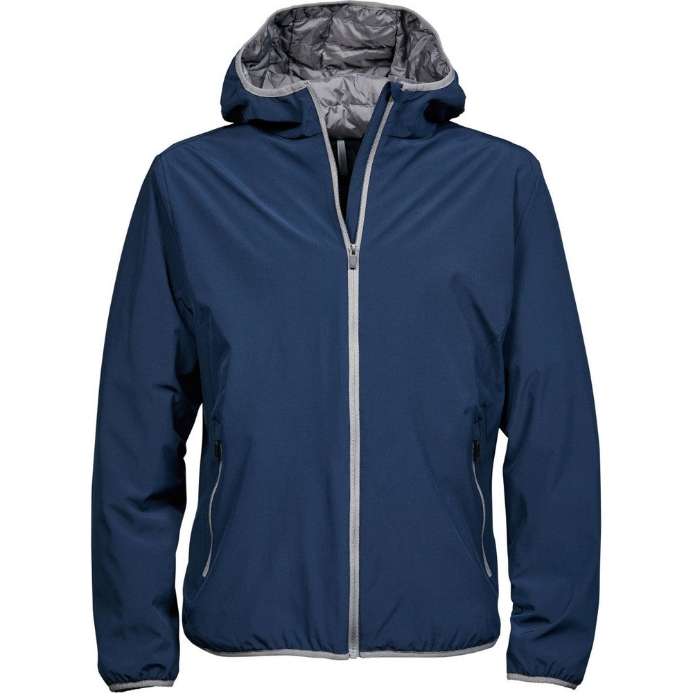 Tee Jays Mens New York Jacket (Waterproof, Windproof & Breathable) (Navy/Light Gray)