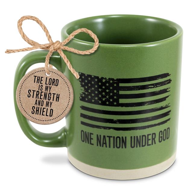 Mug One Nation Under God Green 16 oz